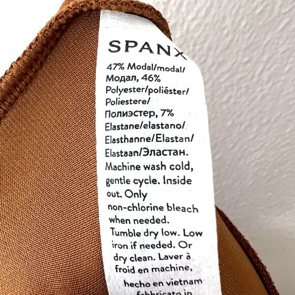 SPANX AirEssentials Wide Leg Pant Sweatpants Butterscotch Carmel Brown LARGE - Picture 5 of 7